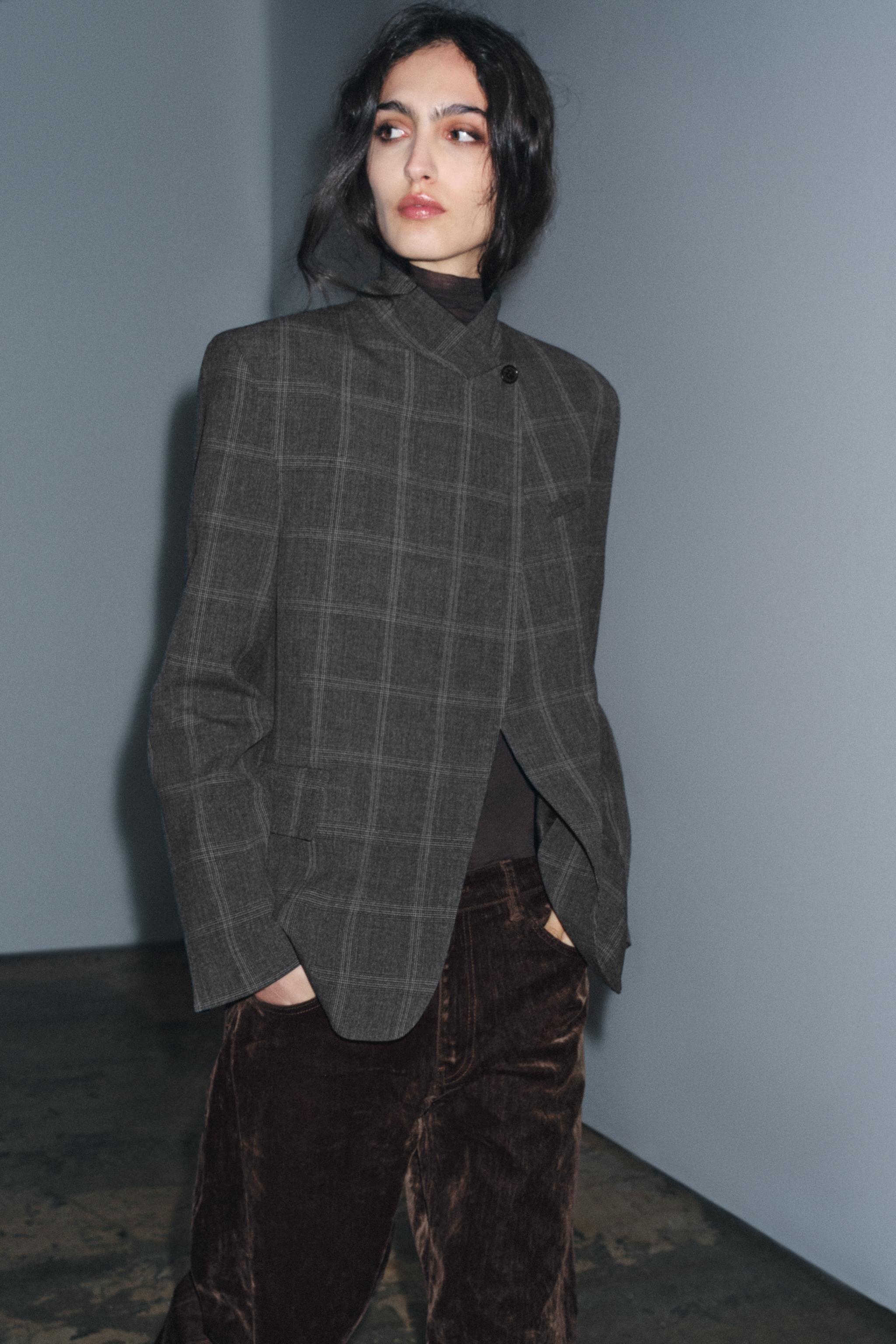 PLAID BLAZER ZW COLLECTION LIMITED EDITION